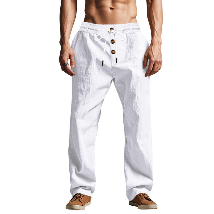 Owen Mitchell | Relaxed Linen-Blend Beach Trousers For Men
