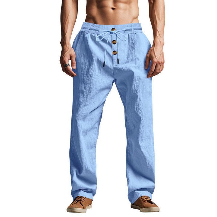 Owen Mitchell | Relaxed Linen-Blend Beach Trousers For Men