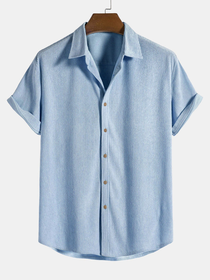 Corduroy Button Short Sleeve Shirt