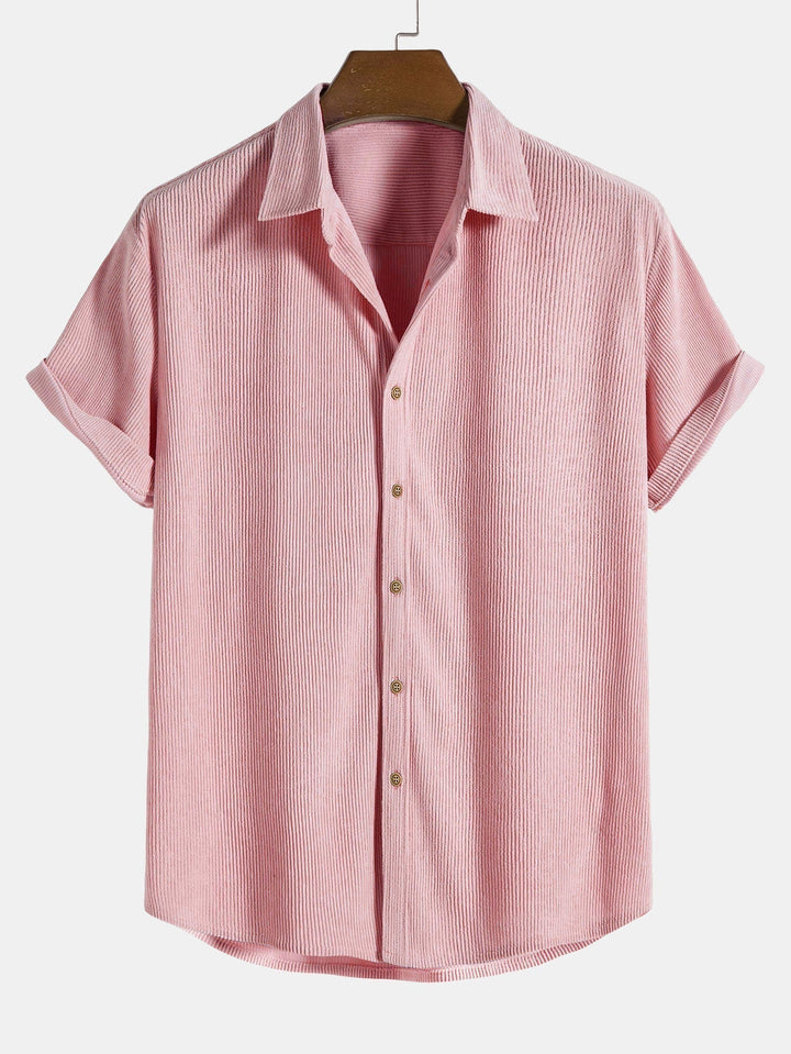 Corduroy Button Short Sleeve Shirt