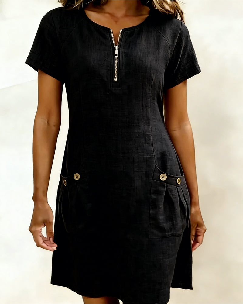 Manon Linen Zip Dress