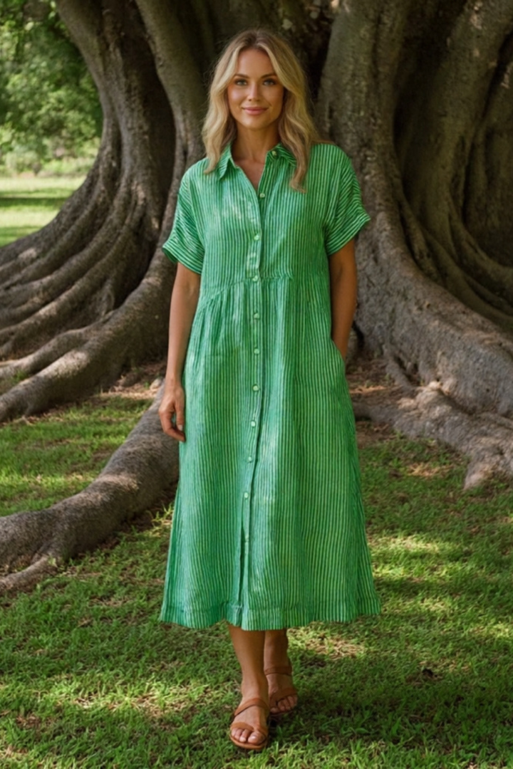 Estelle Striped Linen Dress