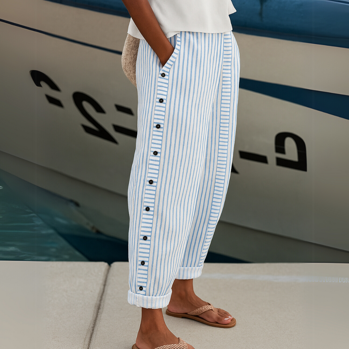 Portofino Linen Striped Pants