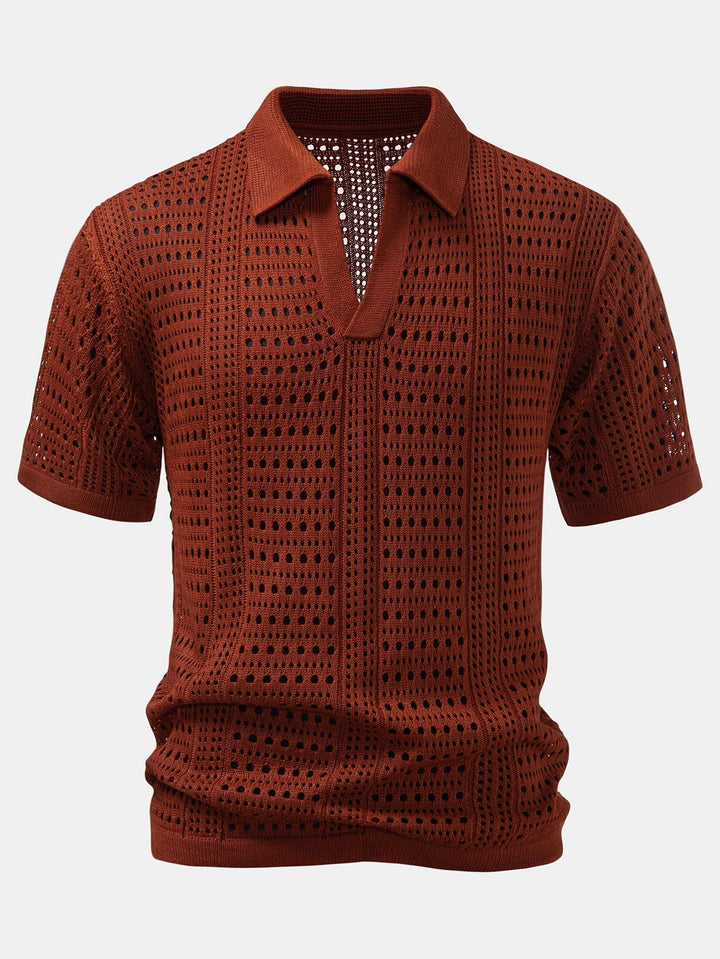 V-Neck Polo Shirt with Hook