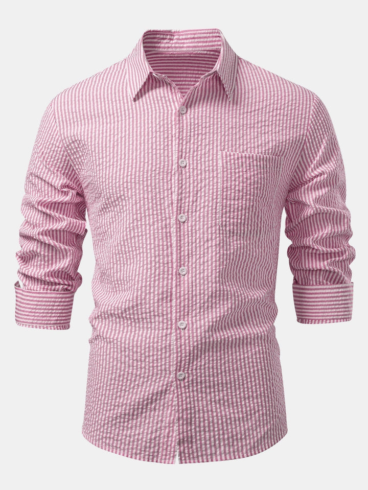 Striped Button-Up Seersucker Shirt