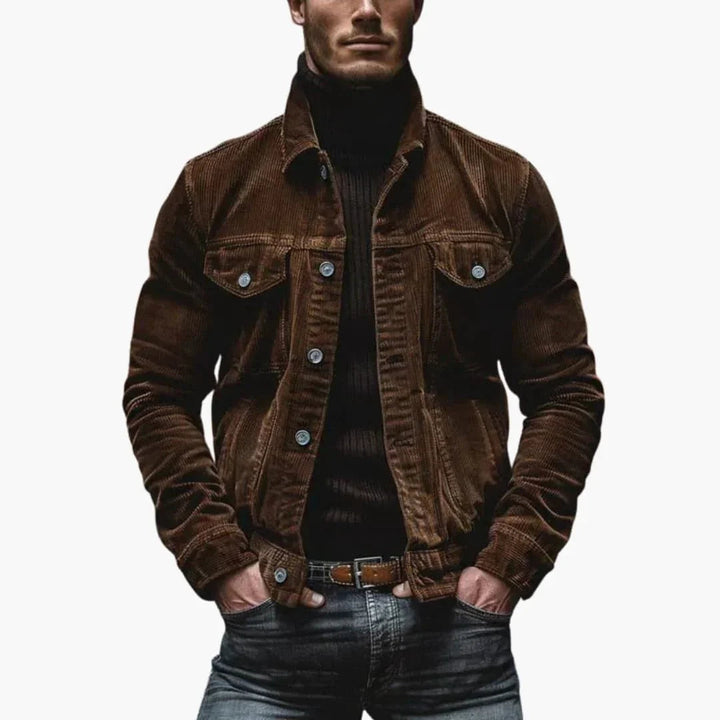 Ethan Calloway | Textured Button Jacket For Men