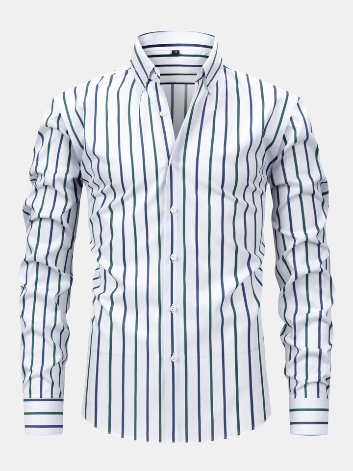 Long Sleeve Striped Button-Up Shirt