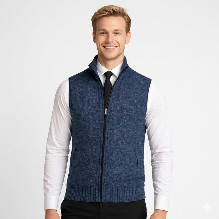 Luca Moretti | Refined Knit Zip Bodywarmer For Men