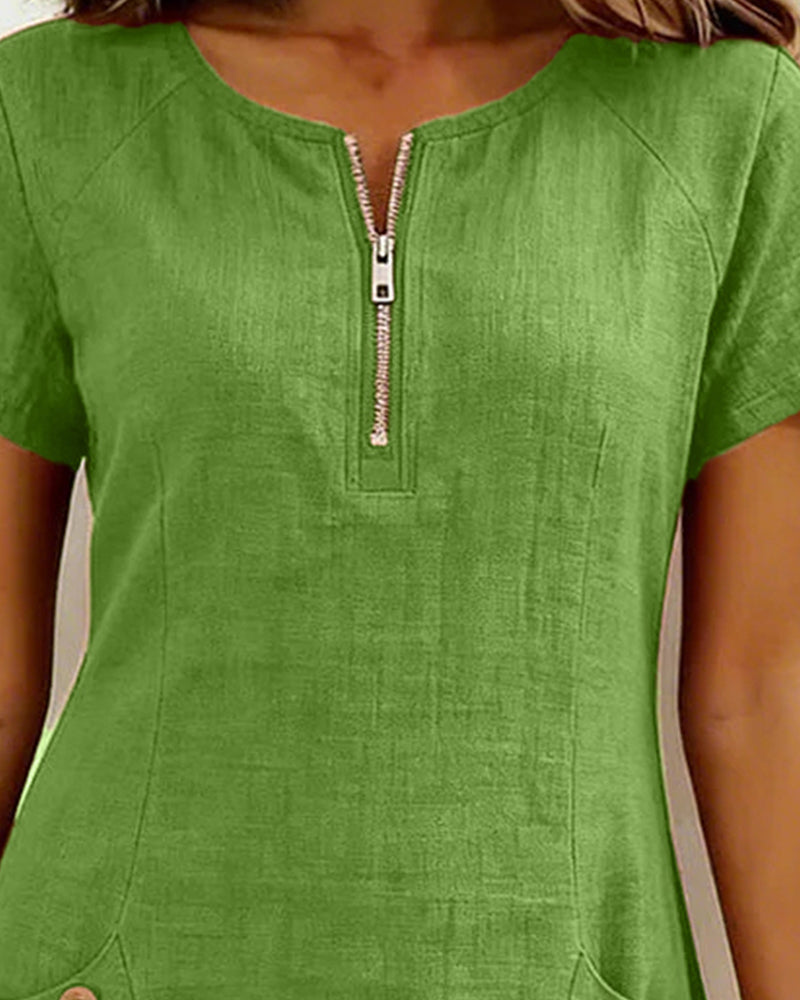 Manon Linen Zip Dress