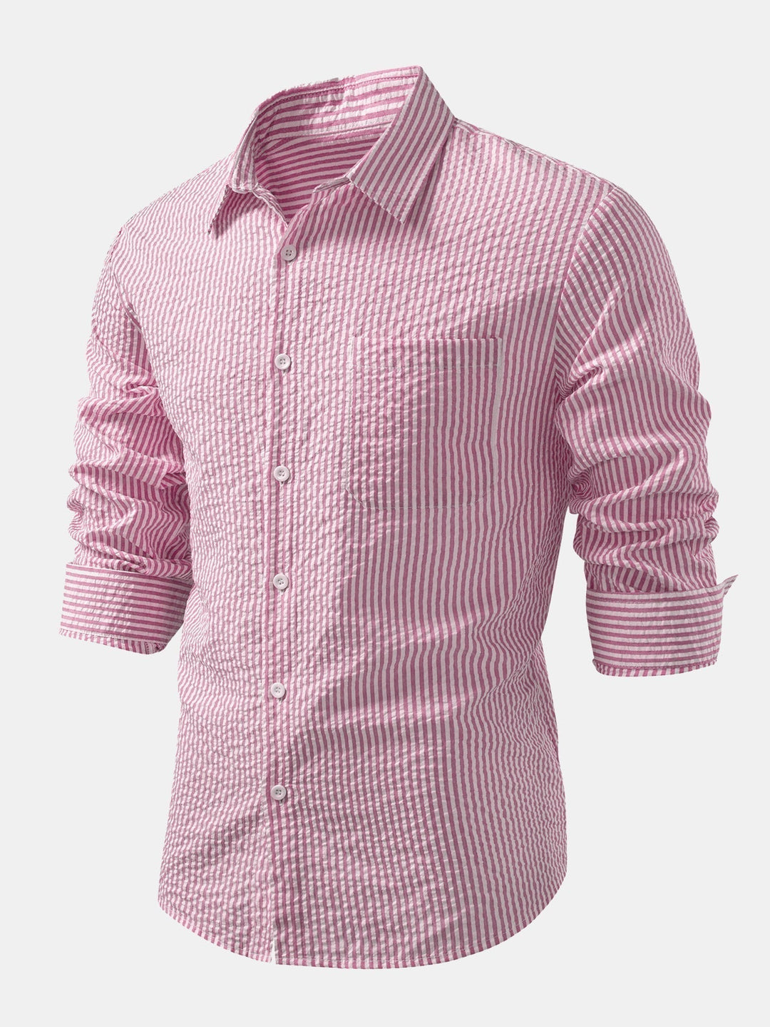 Striped Button-Up Seersucker Shirt