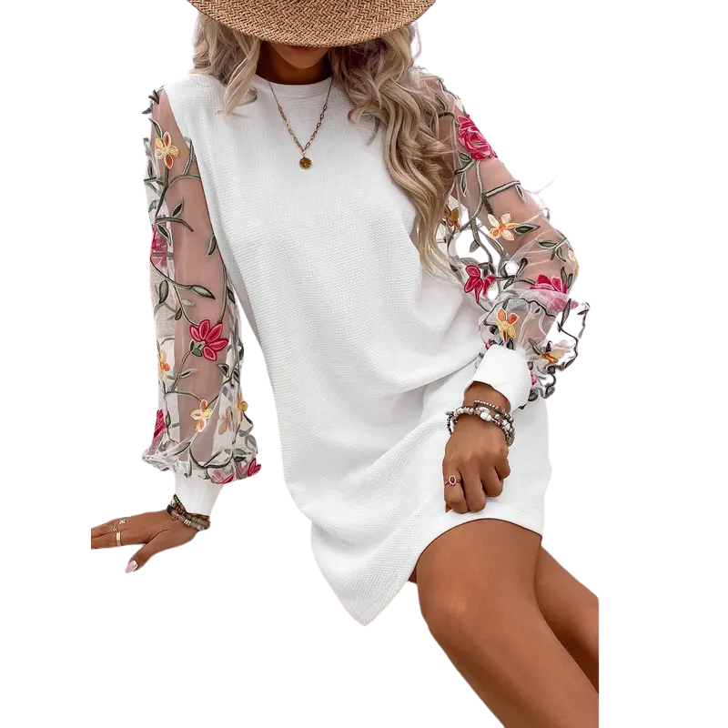 Margaux Embroidered Sleeve Dress