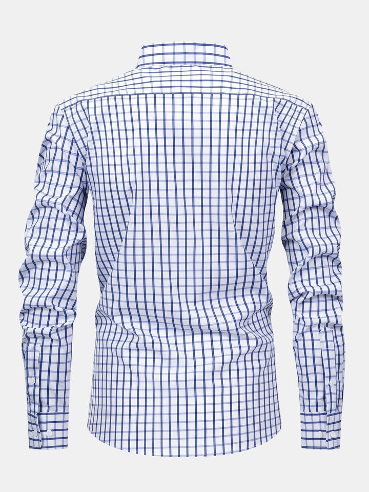 Long Sleeve Checkered Shirt with Buttons