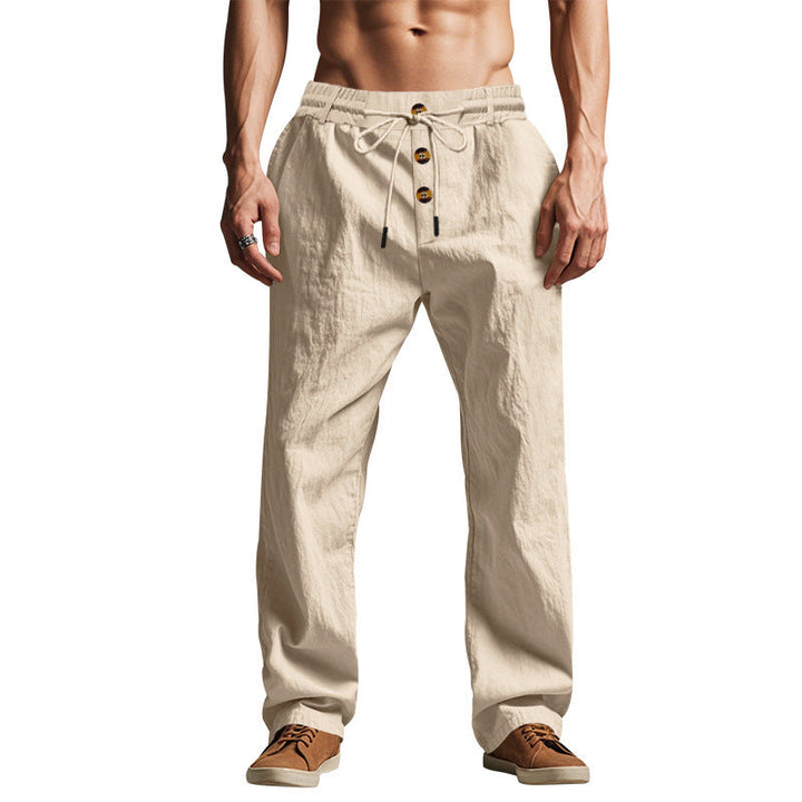 Owen Mitchell | Relaxed Linen-Blend Beach Trousers For Men