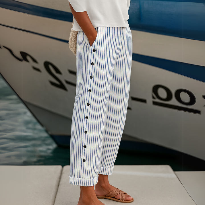 Portofino Linen Striped Pants