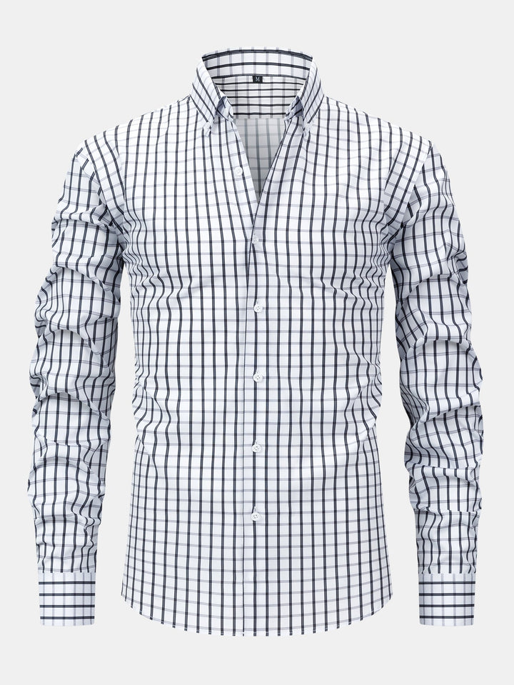 Long Sleeve Checkered Shirt with Buttons