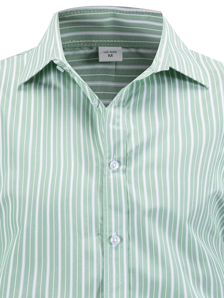 Long Sleeve Striped Button-Up Shirt