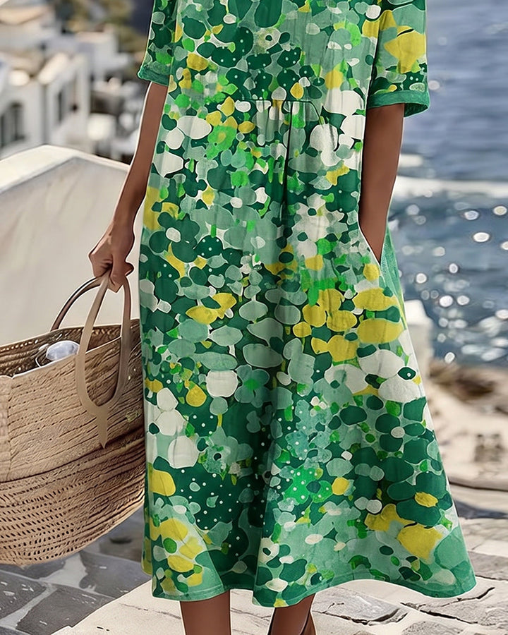 Elena | Loose and Lightweight Floral Midi Dress