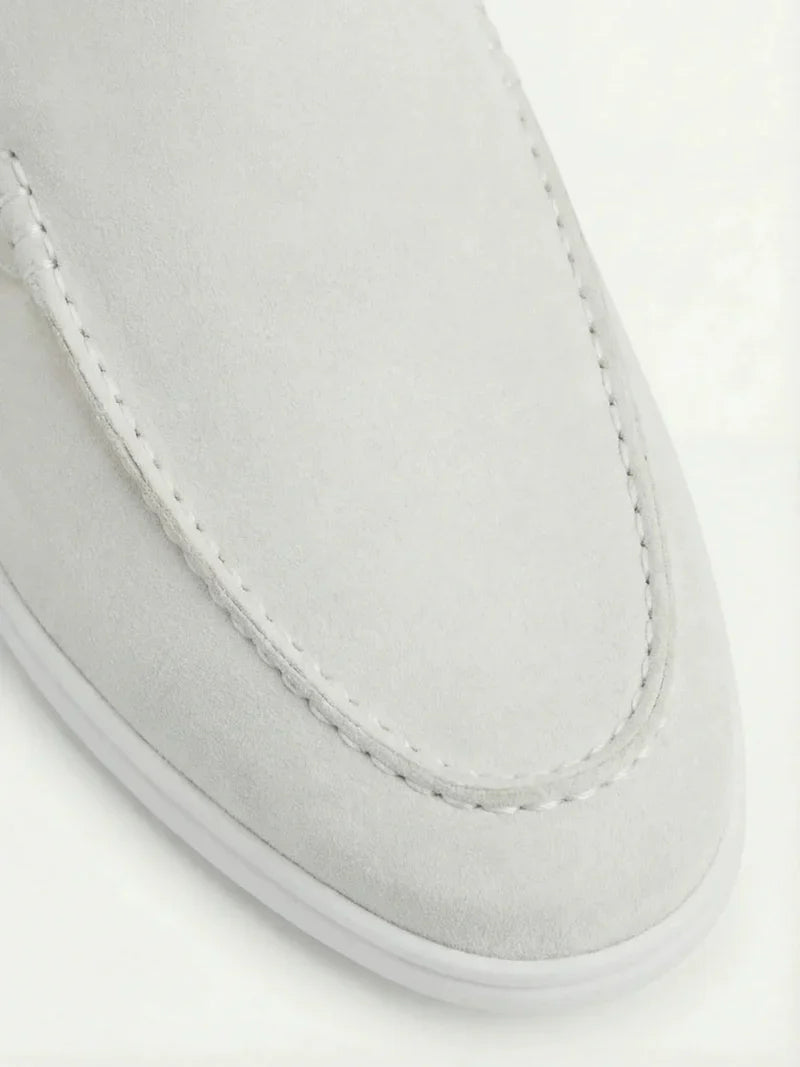 White Suède Yacht Mule