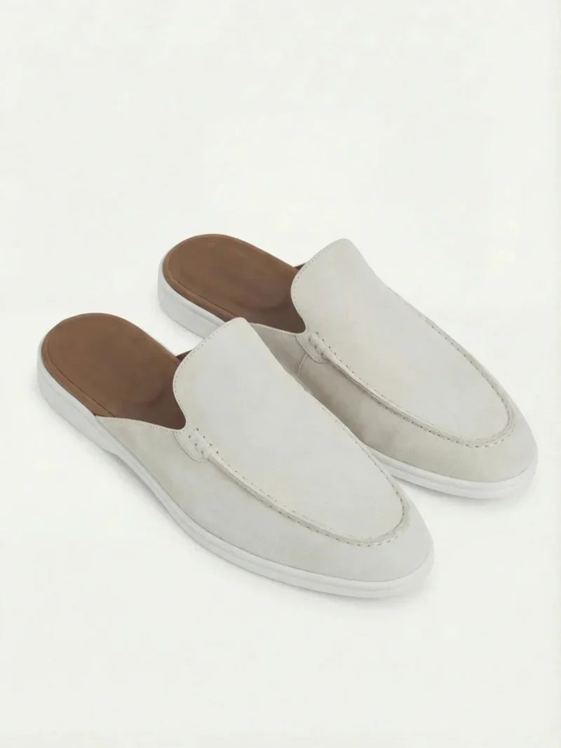 White Suède Yacht Mule