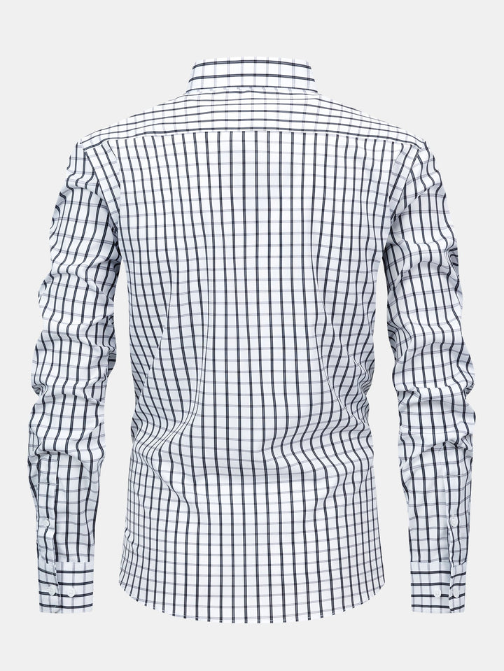 Long Sleeve Checkered Shirt with Buttons