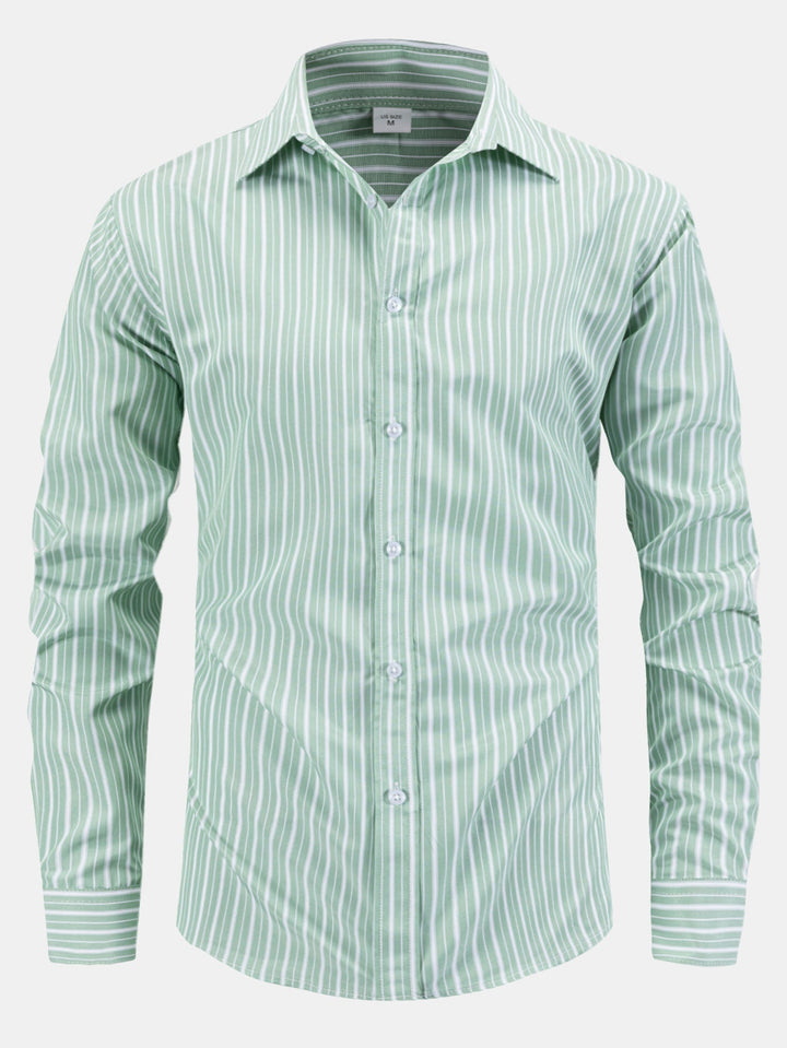 Long Sleeve Striped Button-Up Shirt