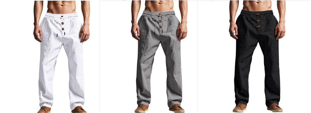 Owen Mitchell | Relaxed Linen-Blend Beach Trousers For Men