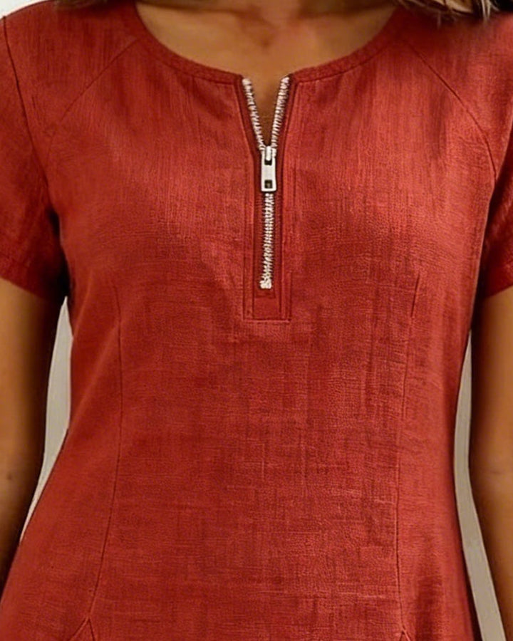 Manon Linen Zip Dress