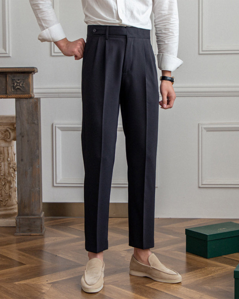 Alessio Romano | Tailored Pleated Trousers with Refined Structure For Men