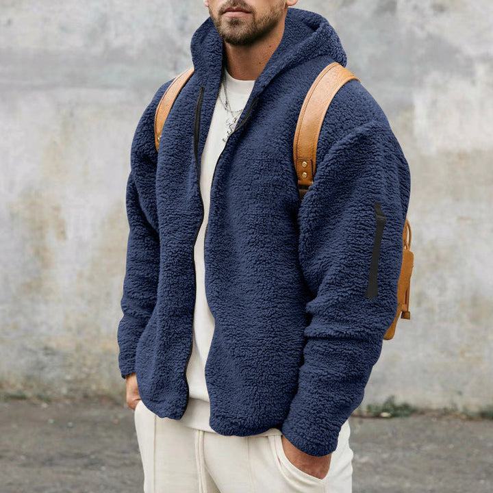 Ethan Moreau | Sherpa Zip Hoodie For Men