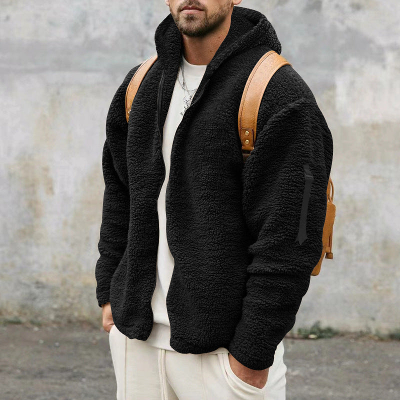 Ethan Moreau | Sherpa Zip Hoodie For Men