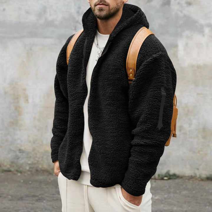 Ethan Moreau | Sherpa Zip Hoodie For Men