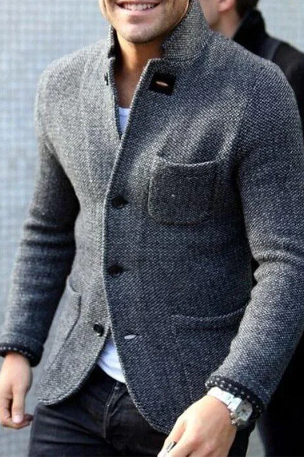 James Whitfield | Retro Wool-Blend Cardigan Jacket For Men