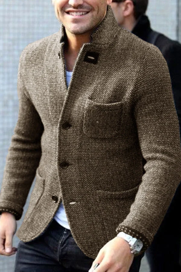 James Whitfield | Retro Wool-Blend Cardigan Jacket For Men
