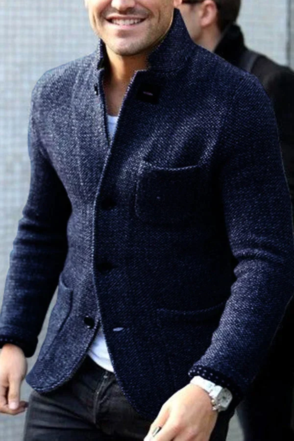 James Whitfield | Retro Wool-Blend Cardigan Jacket For Men