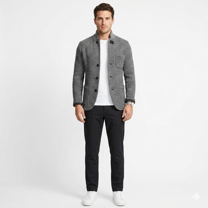 Luca Bellamy | Tailored Knit Button Jacket For Men