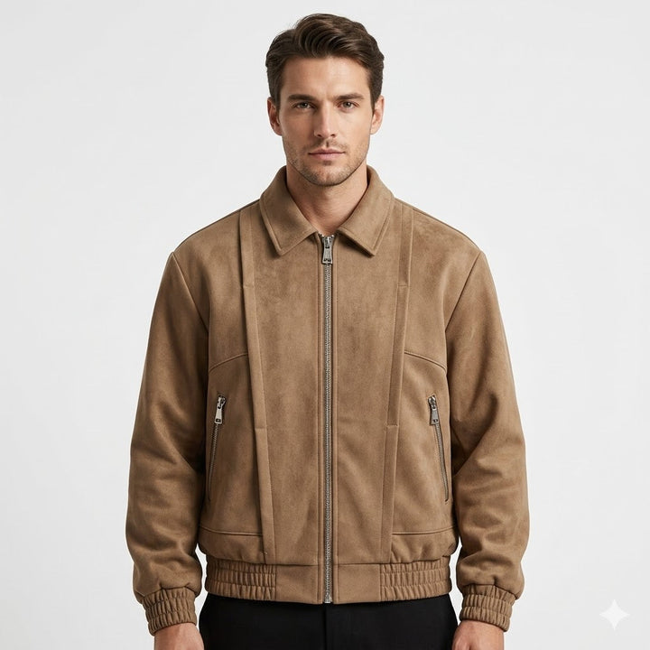Men's Oversized Suede Bomber Jacket — Winter Fashion Australia