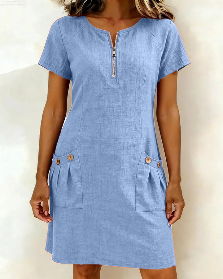 Manon Linen Zip Dress