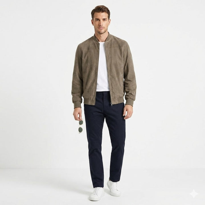 Luca Bianchi | Premium Suede-Touch Bomber Jacket For Men