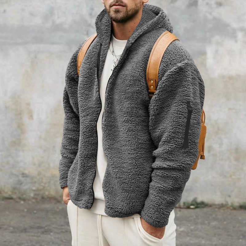 Ethan Moreau | Sherpa Zip Hoodie For Men
