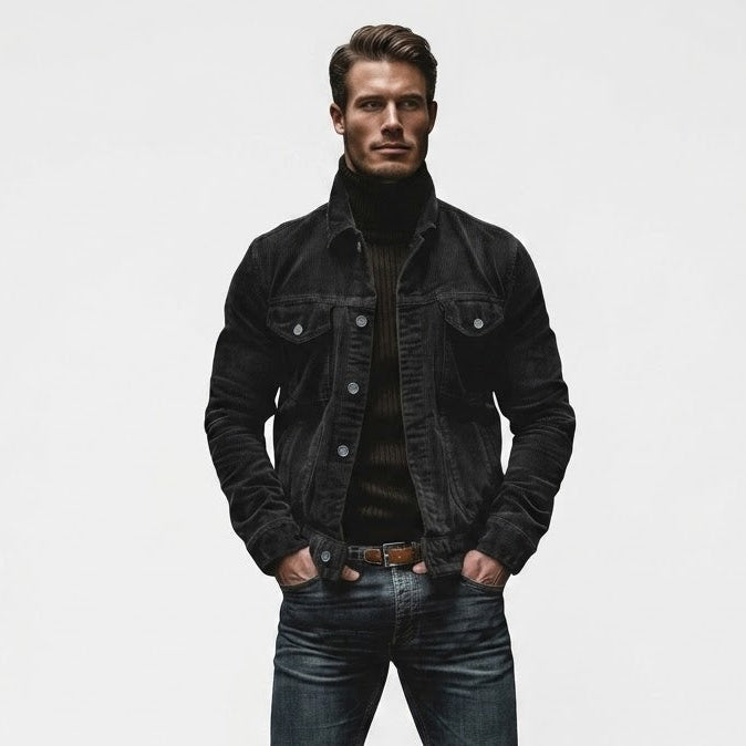Ethan Calloway | Textured Button Jacket For Men