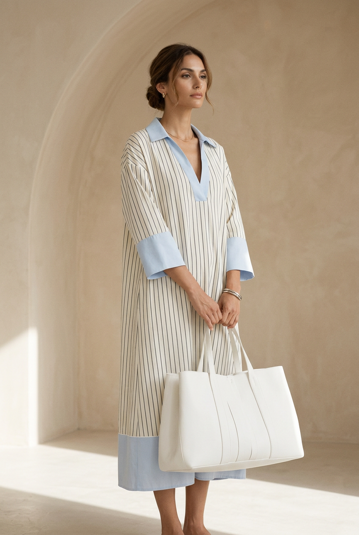 Effortless Striped Midi Dress