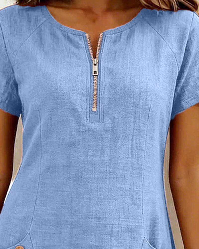 Manon Linen Zip Dress