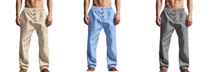Owen Mitchell | Relaxed Linen-Blend Beach Trousers For Men