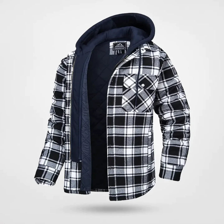 Luca Whitmore | Quilted Hooded Flannel Jacket For Men