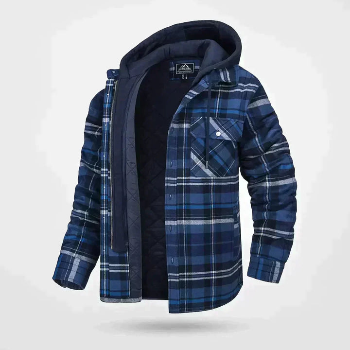 Luca Whitmore | Quilted Hooded Flannel Jacket For Men
