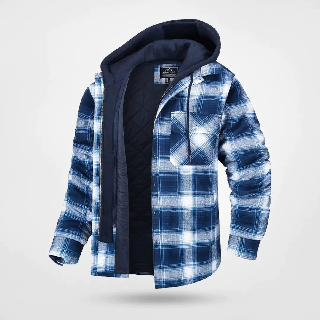 Luca Whitmore | Quilted Hooded Flannel Jacket For Men