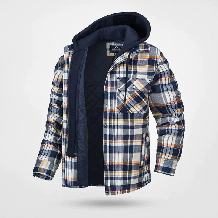 Luca Whitmore | Quilted Hooded Flannel Jacket For Men