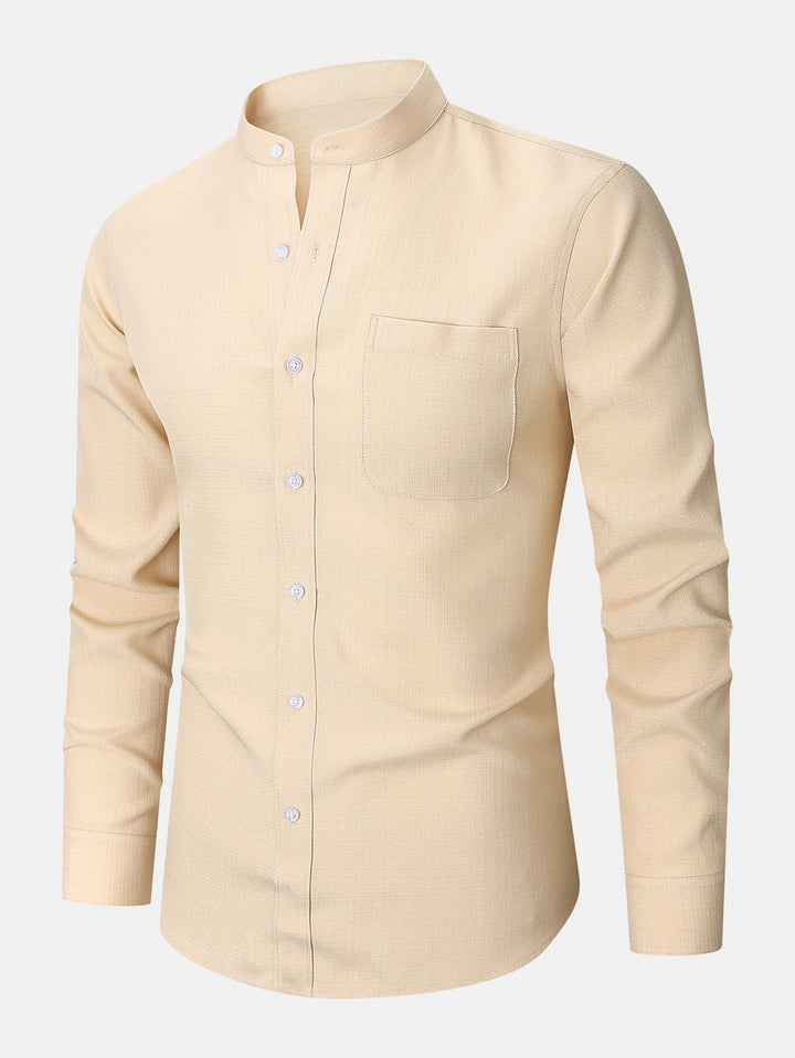Textured Long Sleeve Turtleneck Shirt