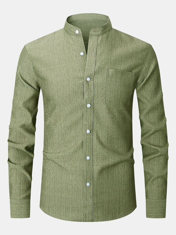Textured Long Sleeve Turtleneck Shirt