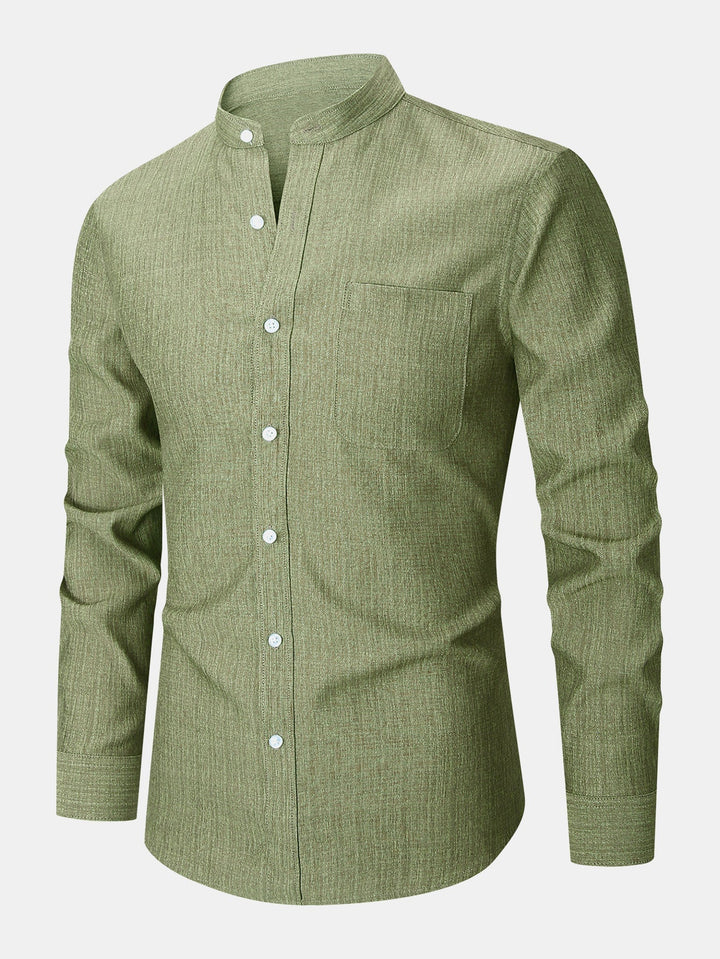 Textured Long Sleeve Turtleneck Shirt